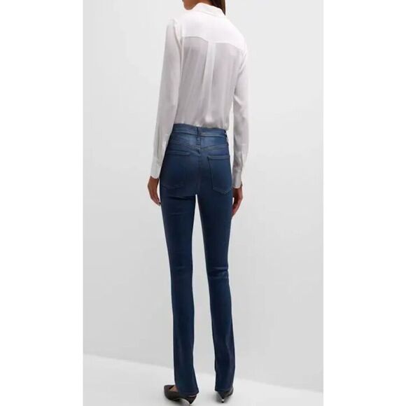 Simkhai Rae High Rise Coated Skinny Ankle Jean in Dark Blue NWT Size 25 - Picture 3 of 10